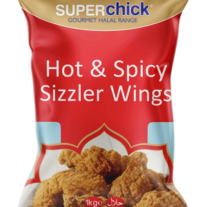 Super chick hot & spicy sizzler wings 5x1kg
